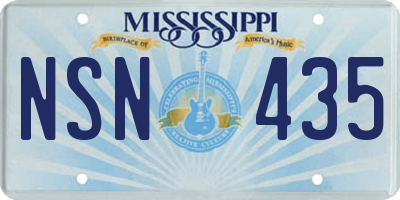 MS license plate NSN435