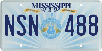 MS license plate NSN488