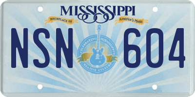 MS license plate NSN604