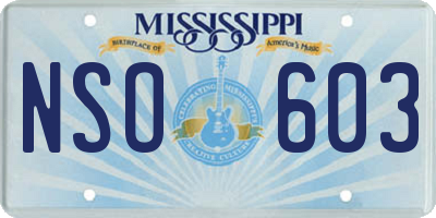 MS license plate NSO603