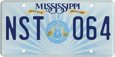 MS license plate NST064