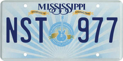MS license plate NST977