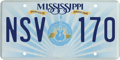 MS license plate NSV170