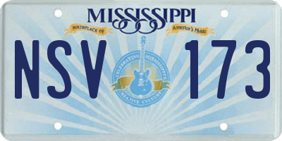 MS license plate NSV173