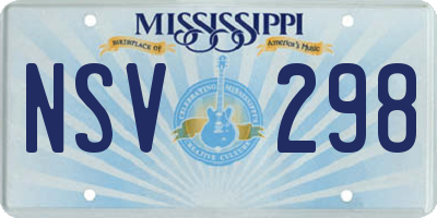 MS license plate NSV298