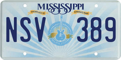 MS license plate NSV389