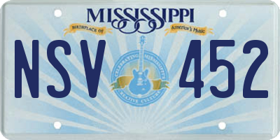 MS license plate NSV452