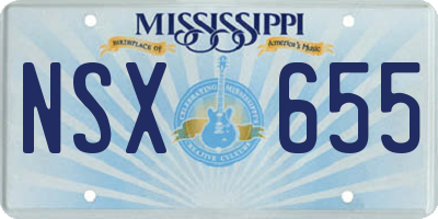 MS license plate NSX655