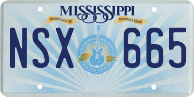 MS license plate NSX665