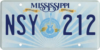 MS license plate NSY212