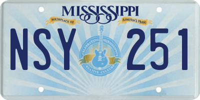 MS license plate NSY251