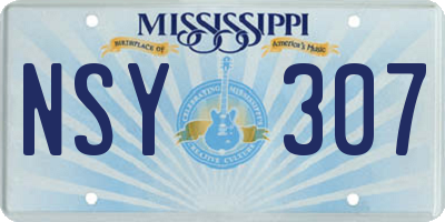 MS license plate NSY307