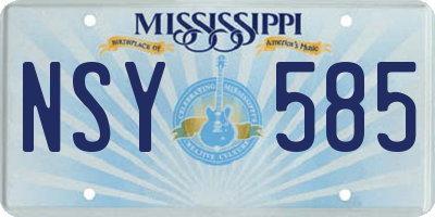 MS license plate NSY585