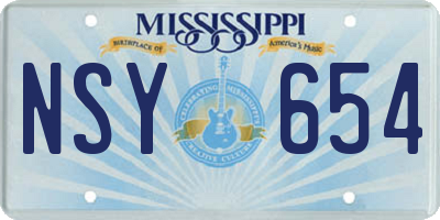 MS license plate NSY654
