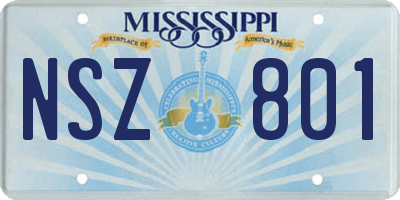 MS license plate NSZ801