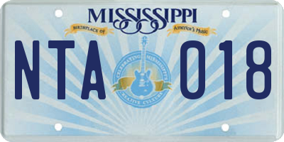 MS license plate NTA018