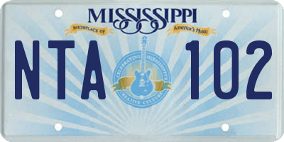 MS license plate NTA102
