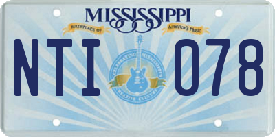 MS license plate NTI078