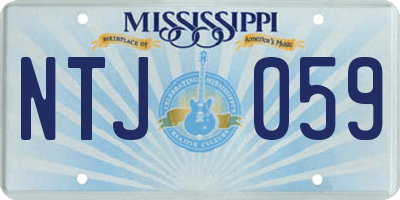 MS license plate NTJ059