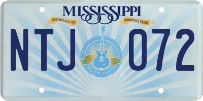 MS license plate NTJ072