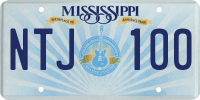MS license plate NTJ100