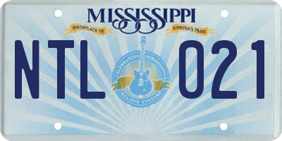 MS license plate NTL021