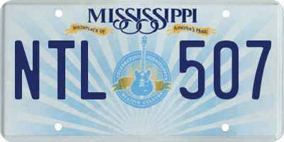 MS license plate NTL507