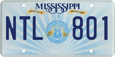 MS license plate NTL801