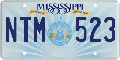 MS license plate NTM523
