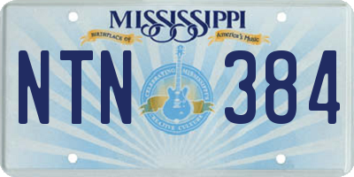 MS license plate NTN384