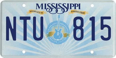 MS license plate NTU815