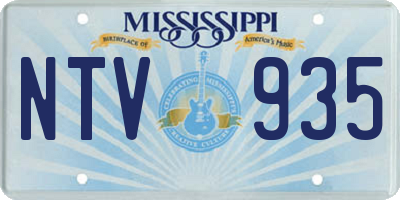 MS license plate NTV935