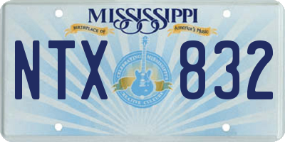 MS license plate NTX832