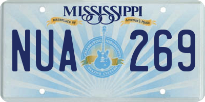MS license plate NUA269