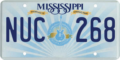 MS license plate NUC268