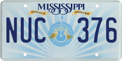 MS license plate NUC376