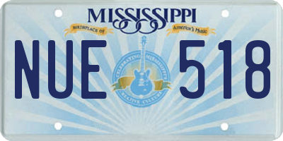 MS license plate NUE518