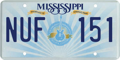 MS license plate NUF151