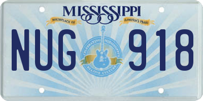 MS license plate NUG918