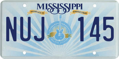 MS license plate NUJ145