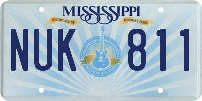 MS license plate NUK811