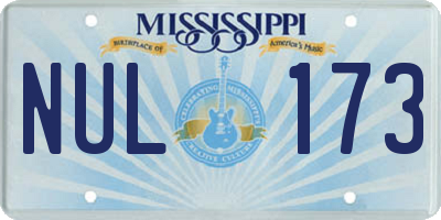 MS license plate NUL173