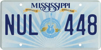 MS license plate NUL448