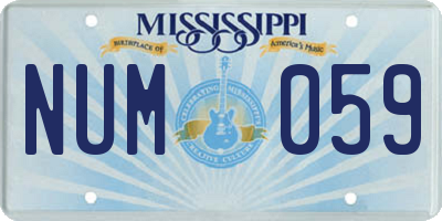 MS license plate NUM059