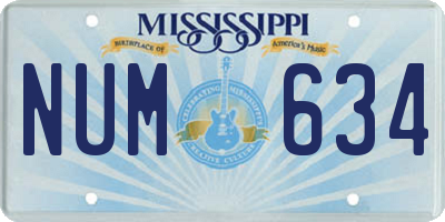 MS license plate NUM634