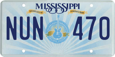 MS license plate NUN470