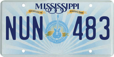 MS license plate NUN483