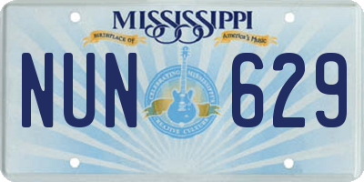 MS license plate NUN629