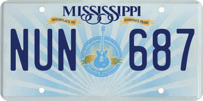 MS license plate NUN687
