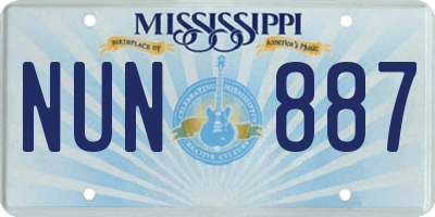 MS license plate NUN887